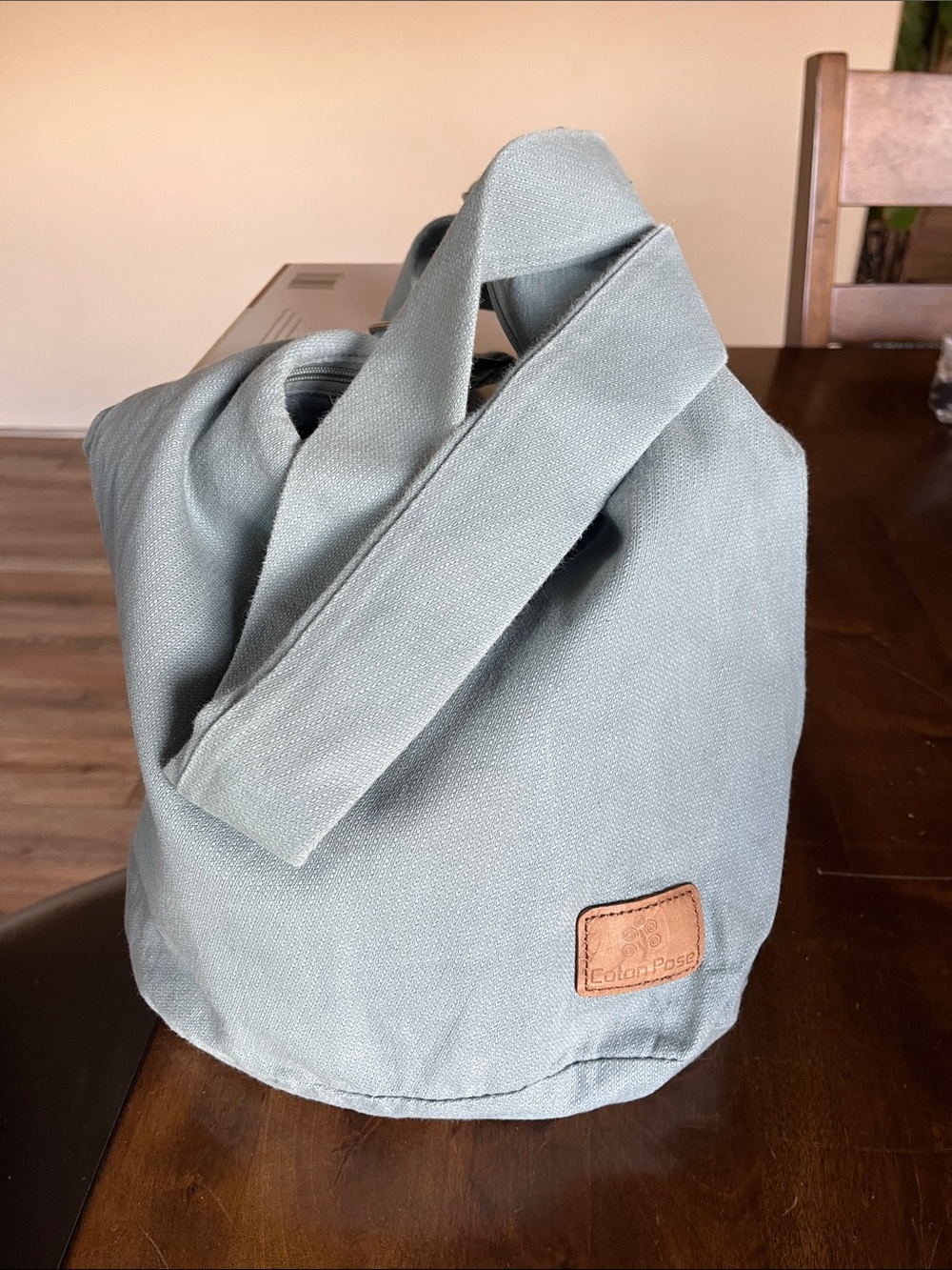 Canvas Hobo Bag in Sage Green by